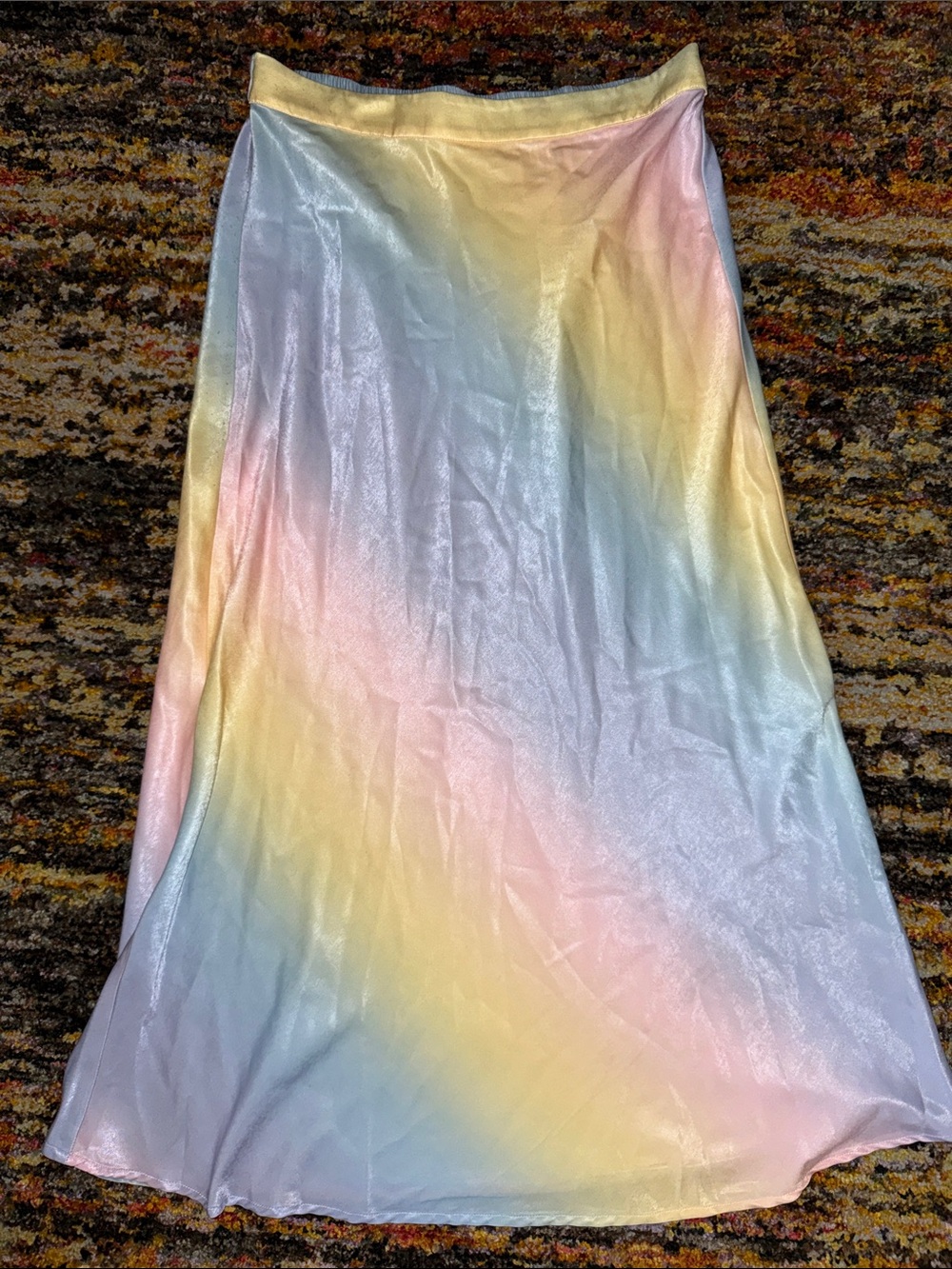 VILA Rainbow Silky Maxi Skirt 8